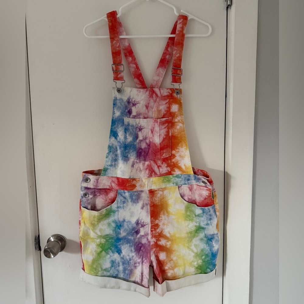 Colorful Tie-Dye M Overalls